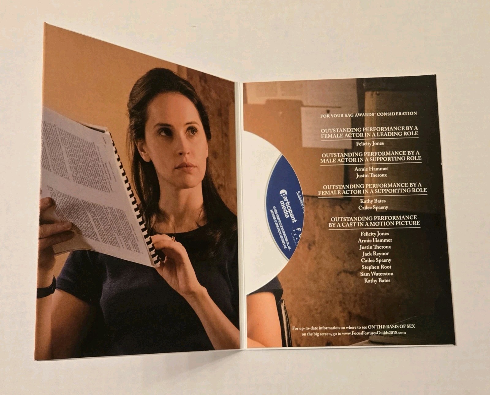 On The Basis of Sex Movie FYC Promo DVD 2018