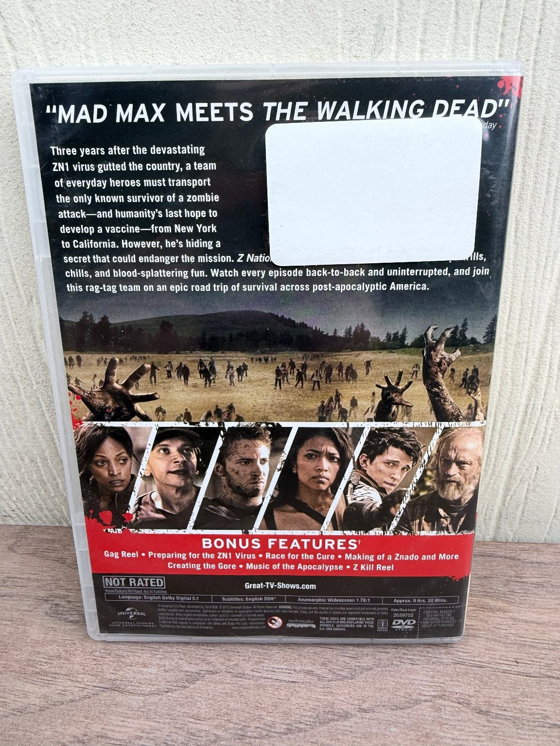 Z Nation Season 1 DVD 2014 Zombie Apocalypse Syfy Tom Everett Scott