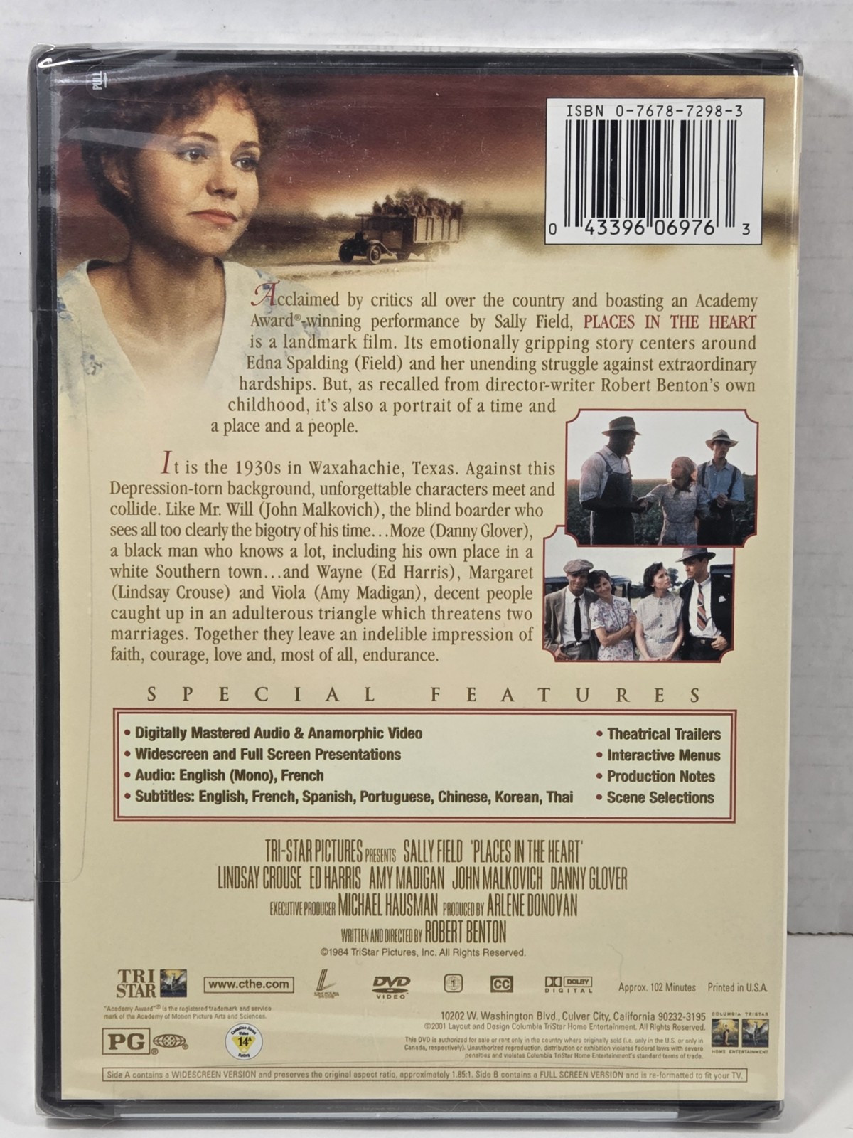 PLACES IN THE HEART (DVD) Sally Field BRAND NEW