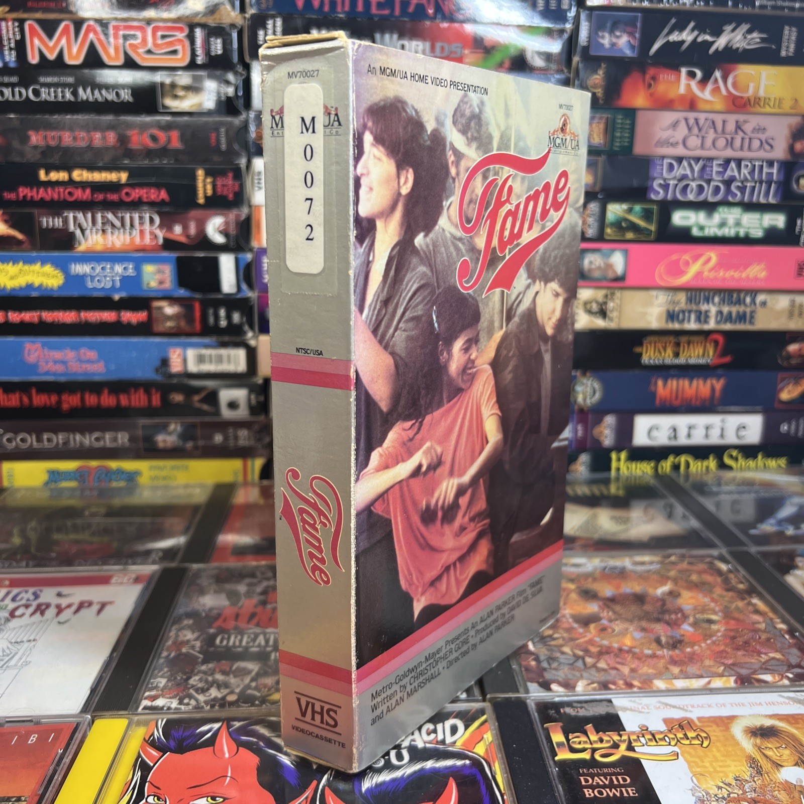 Fame 1983 VHS Tested Rental Alan Parker Irene Cara Musical Drama MGM Big Box