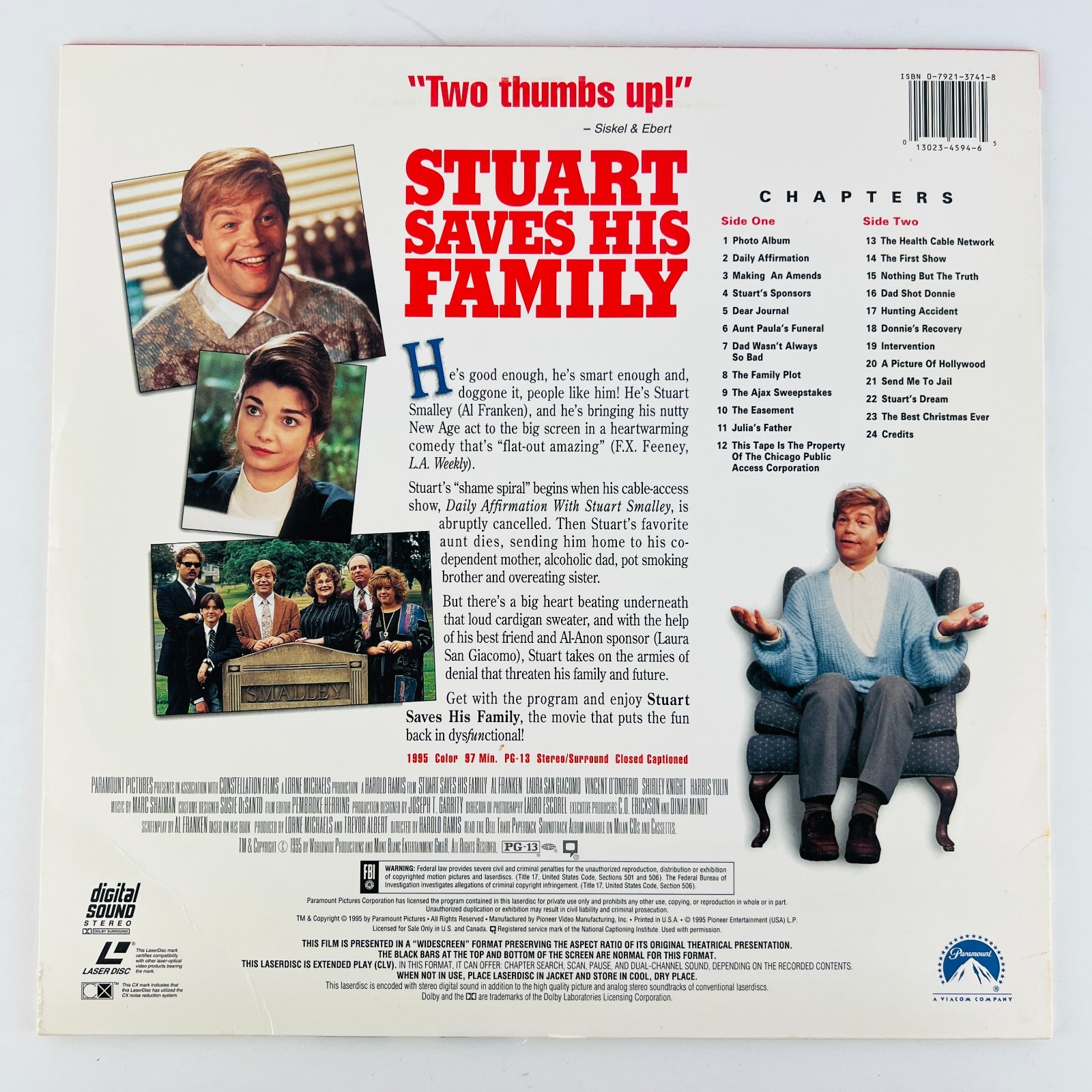 Stuart Saves His Family Laserdisc LD 1995 (LV 33065-WS) Al Franken