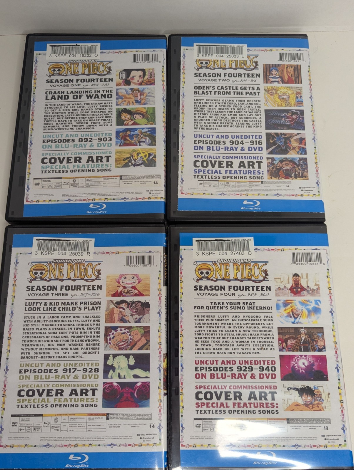 Shonen Jump One Piece Season 14 Voyages 1-4 Blu-ray Jpn/Eng Audio.