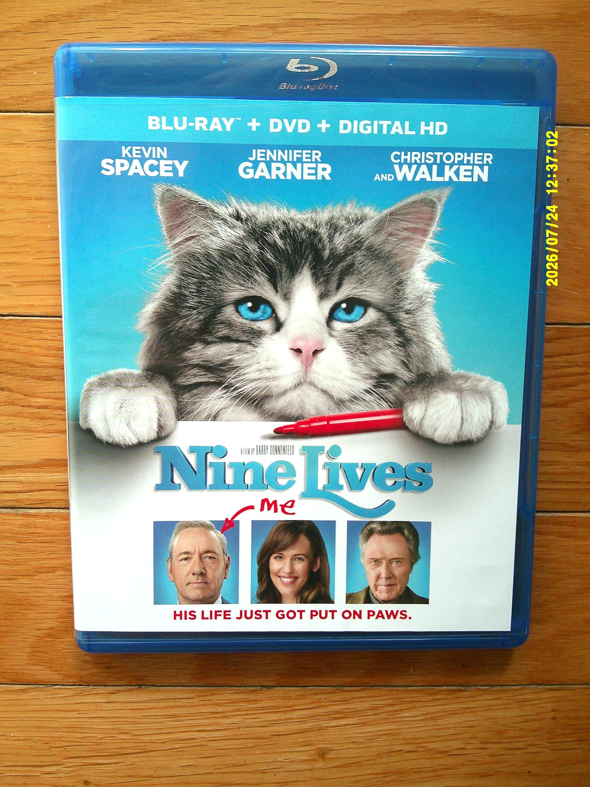Nine Lives (Blu-Ray + DVD + Digital , 2016, WS) Jen Garner-K.Spacey-C.Walken