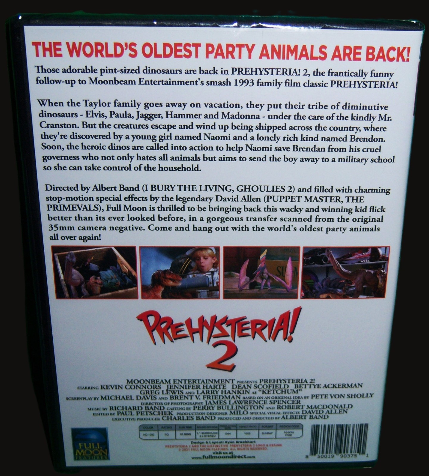 NEW FULL MOON KEVIN CONNORS PREHYSTERIA 2 KIDS DINOSAUR MOVIE DVD 1994