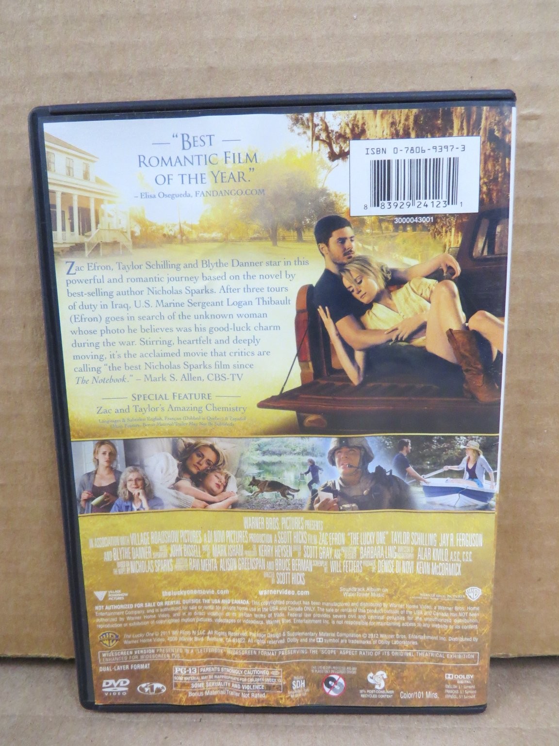 The Lucky One DVD 2012 Zac Efron, Taylor Schilling, Scott Hicks Romance Drama