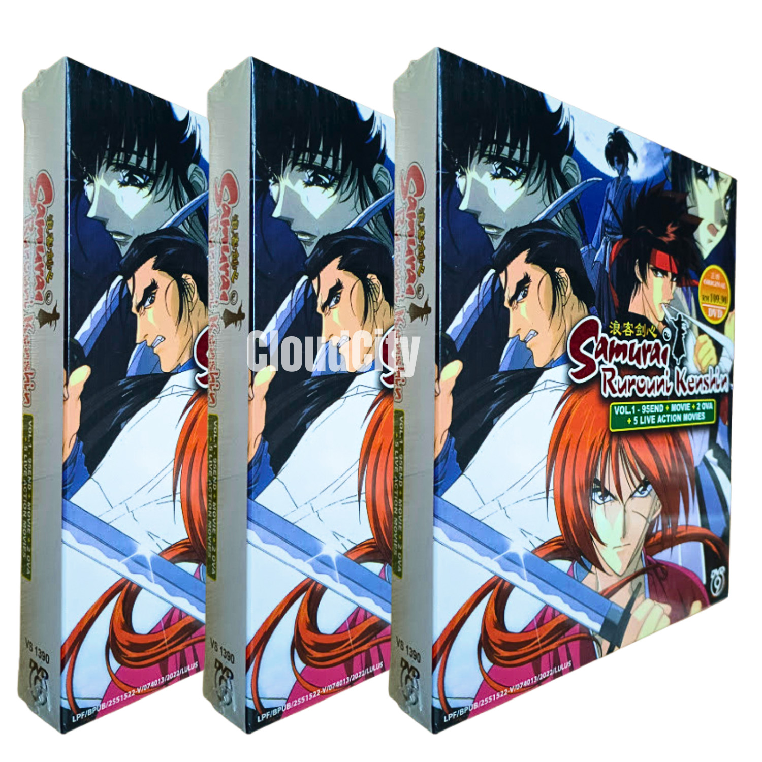 Samurai Rurouni Kenshin Vol 1-95 + Movie +2 OVA +3 Live Action Movie DVD Eng Sub