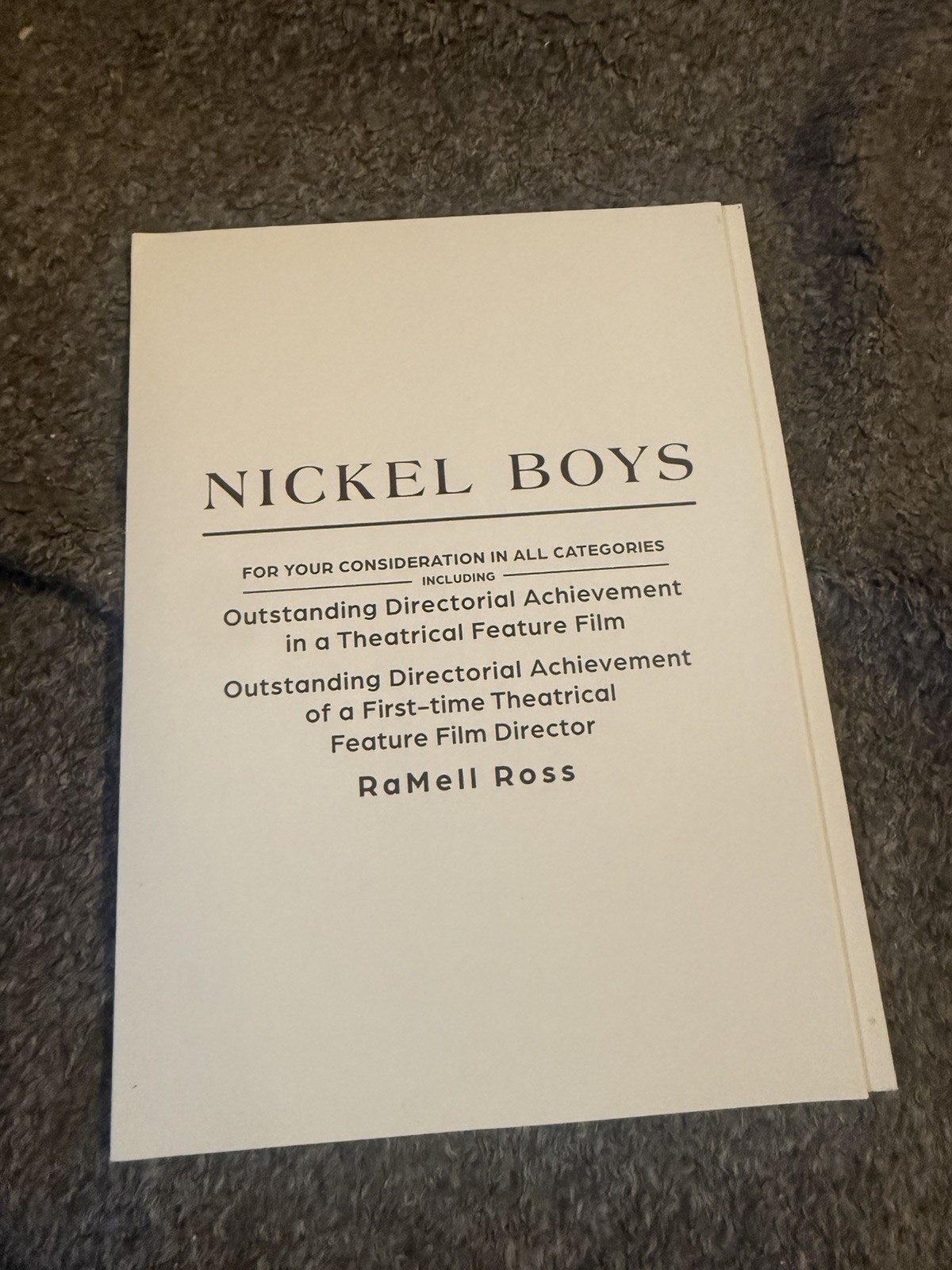 Nickel Boys 2024 FYC Promo DVD Screener – Rare Colson Whitehead Movie Film