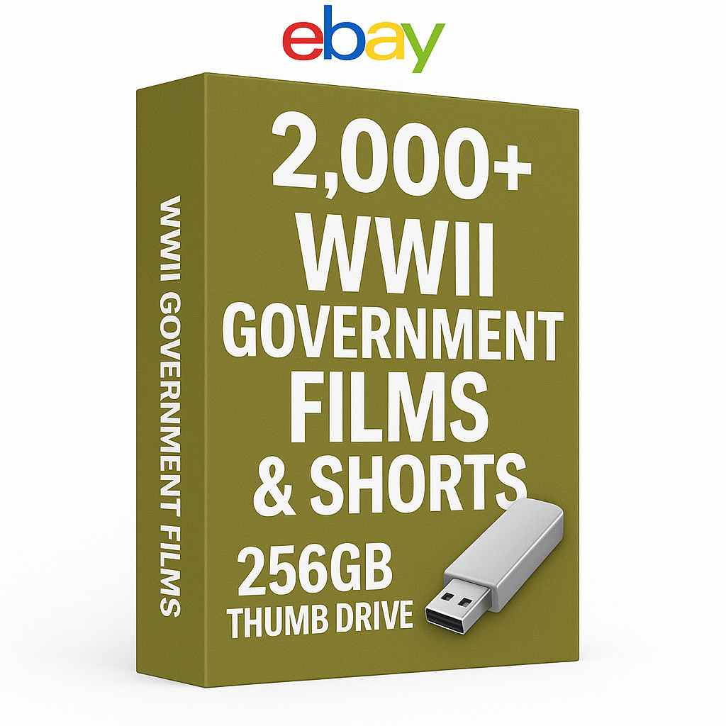 2,000+ WWII Films & Shorts – 256GB USB Drive – Public Domain Historical Footage