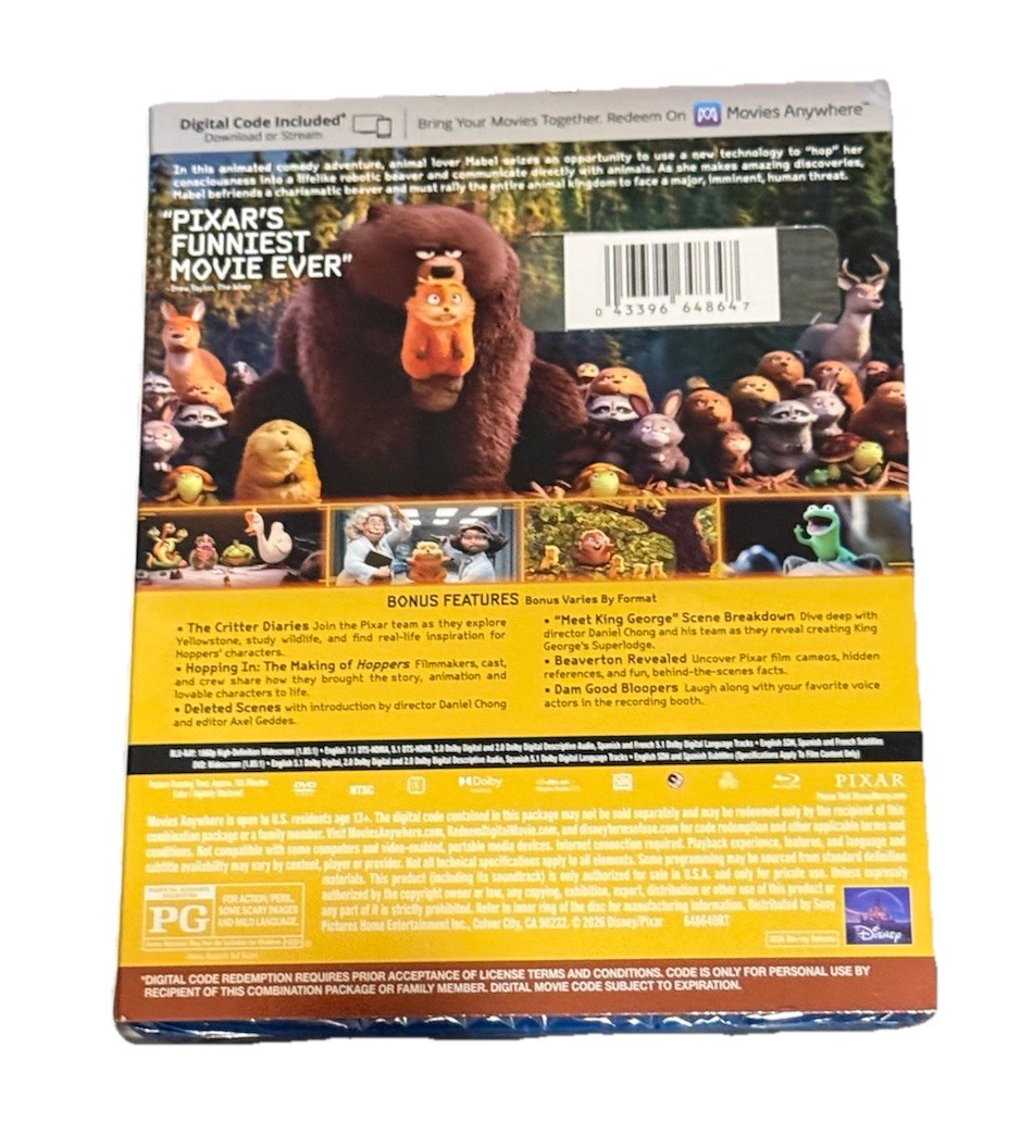 Hoppers (Blu-ray) New With Slipcover