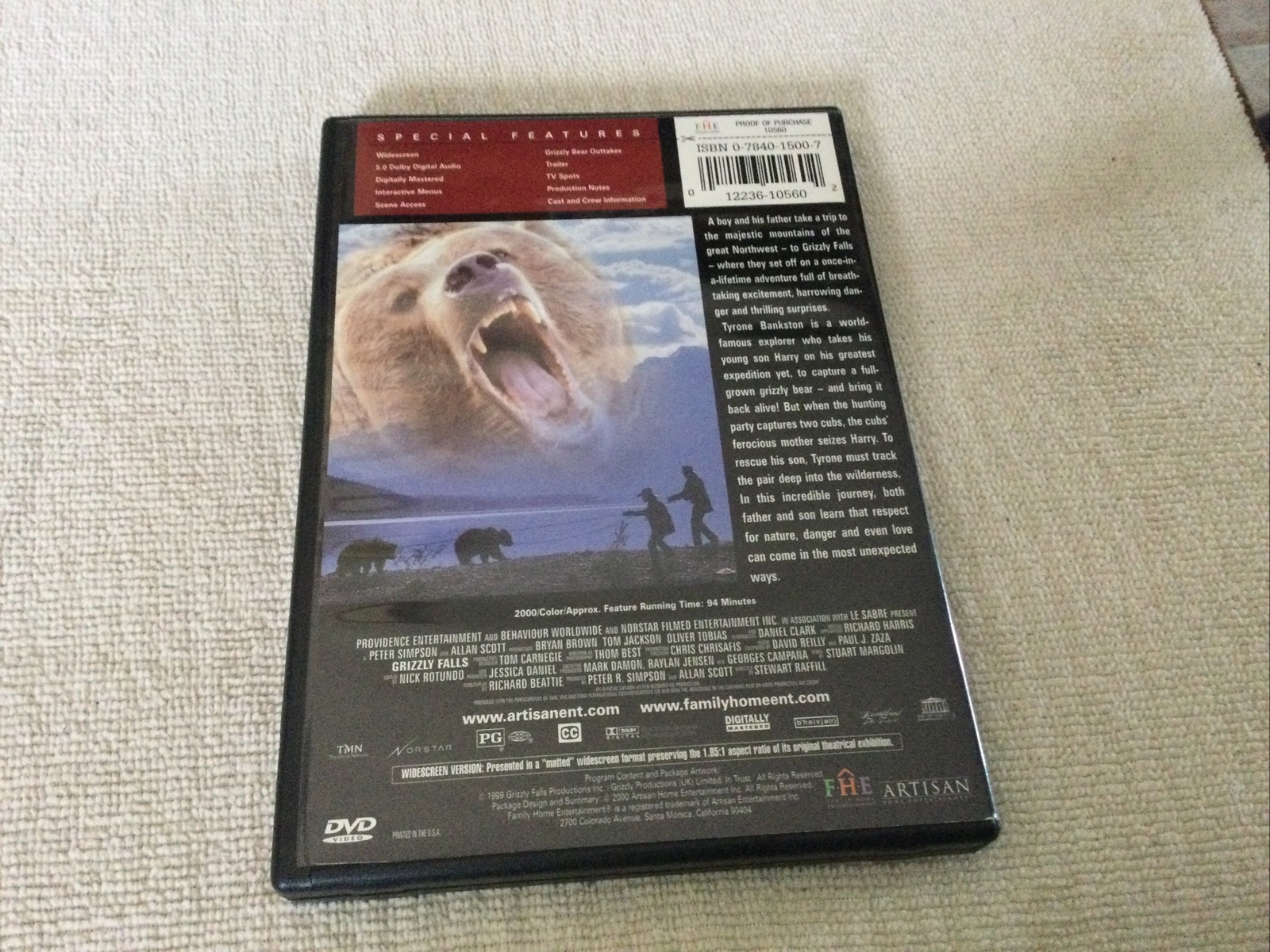 Grizzly Falls DVD-Stewart Raffill(DIR) 1999, No Digital, Pre-Owned.
