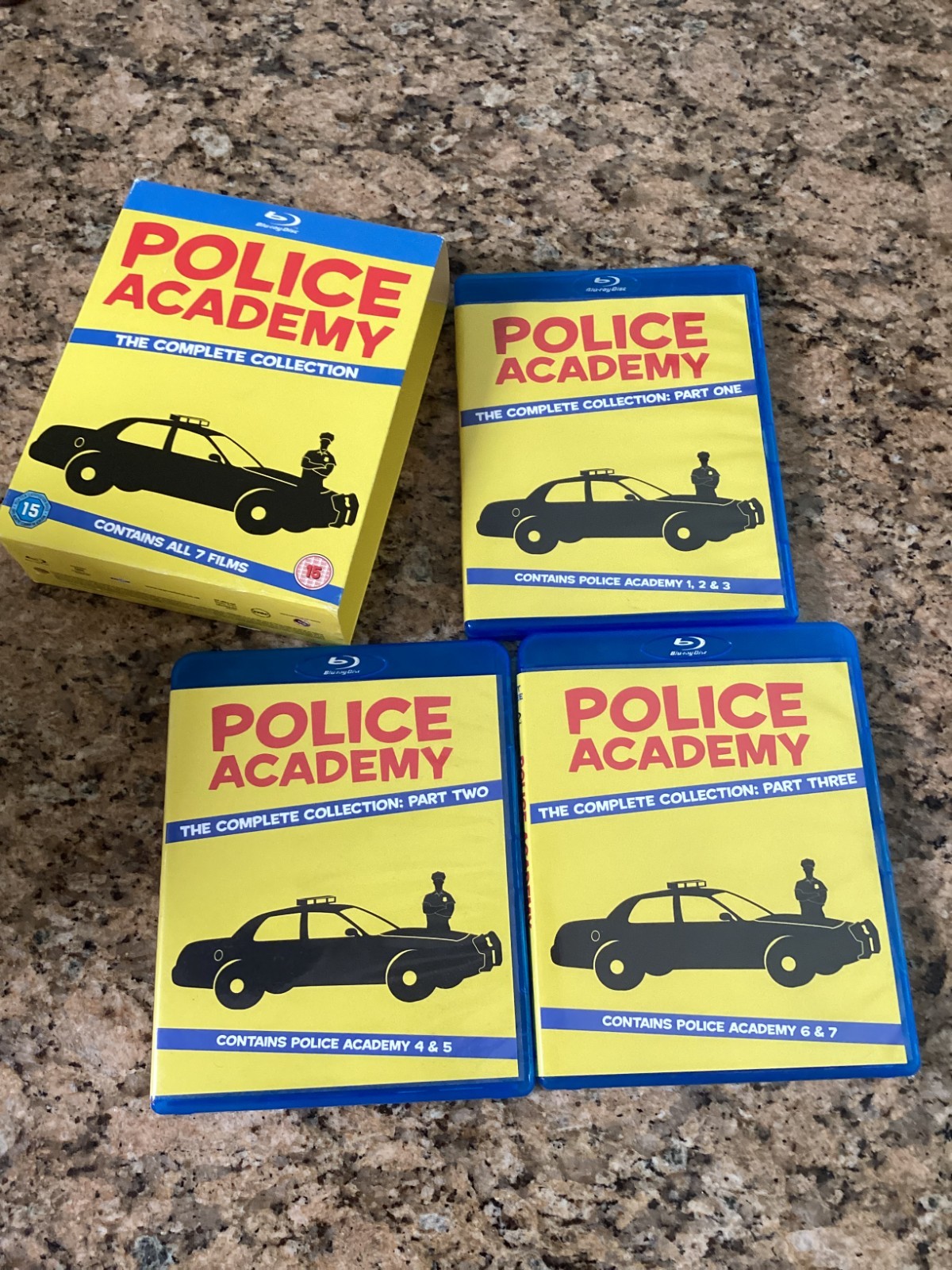 POLICE ACADEMY (BLU RAY) 7 MOVIE COLLECTION. LIKE NEW.