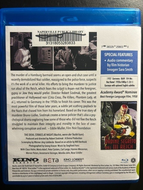 The Devil Strikes at Night (Blu-ray, 1957) – USED FORMER LIBRARY COPY