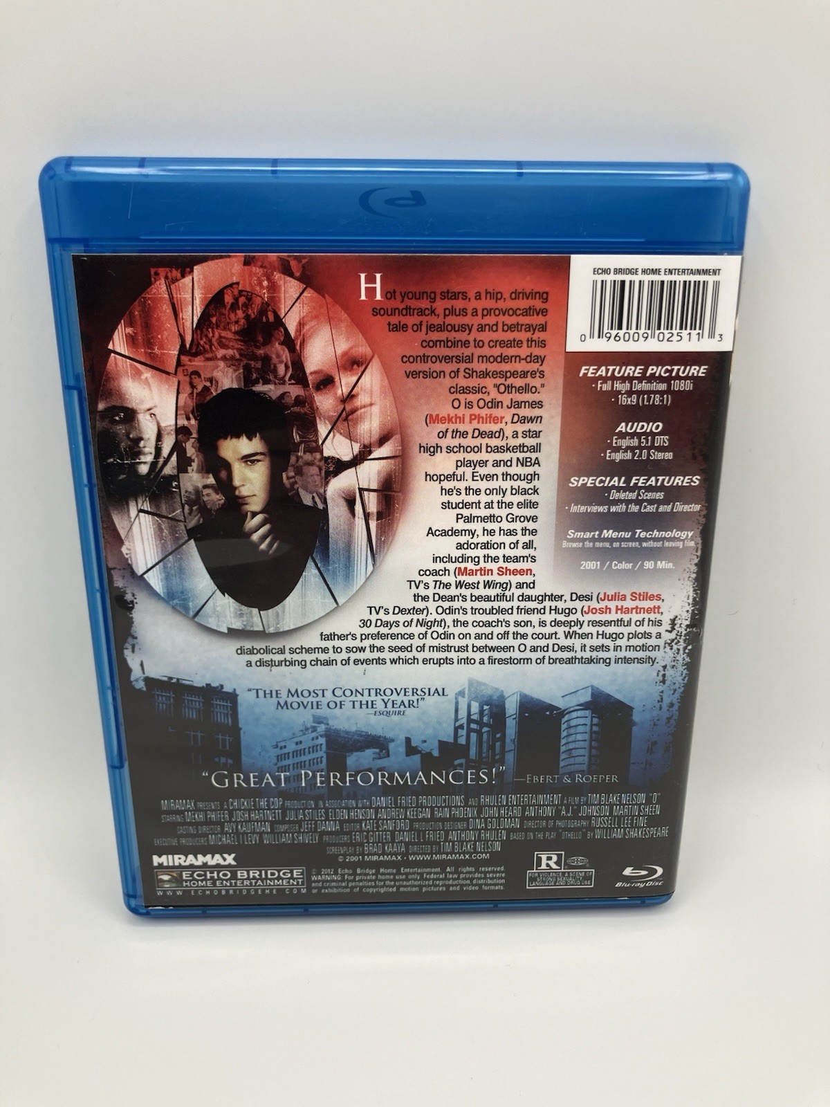 O (Blu-ray Disc, 2012) OOP Pfifer, Hartnett, Stiles RARE Miramax. MINT Disc