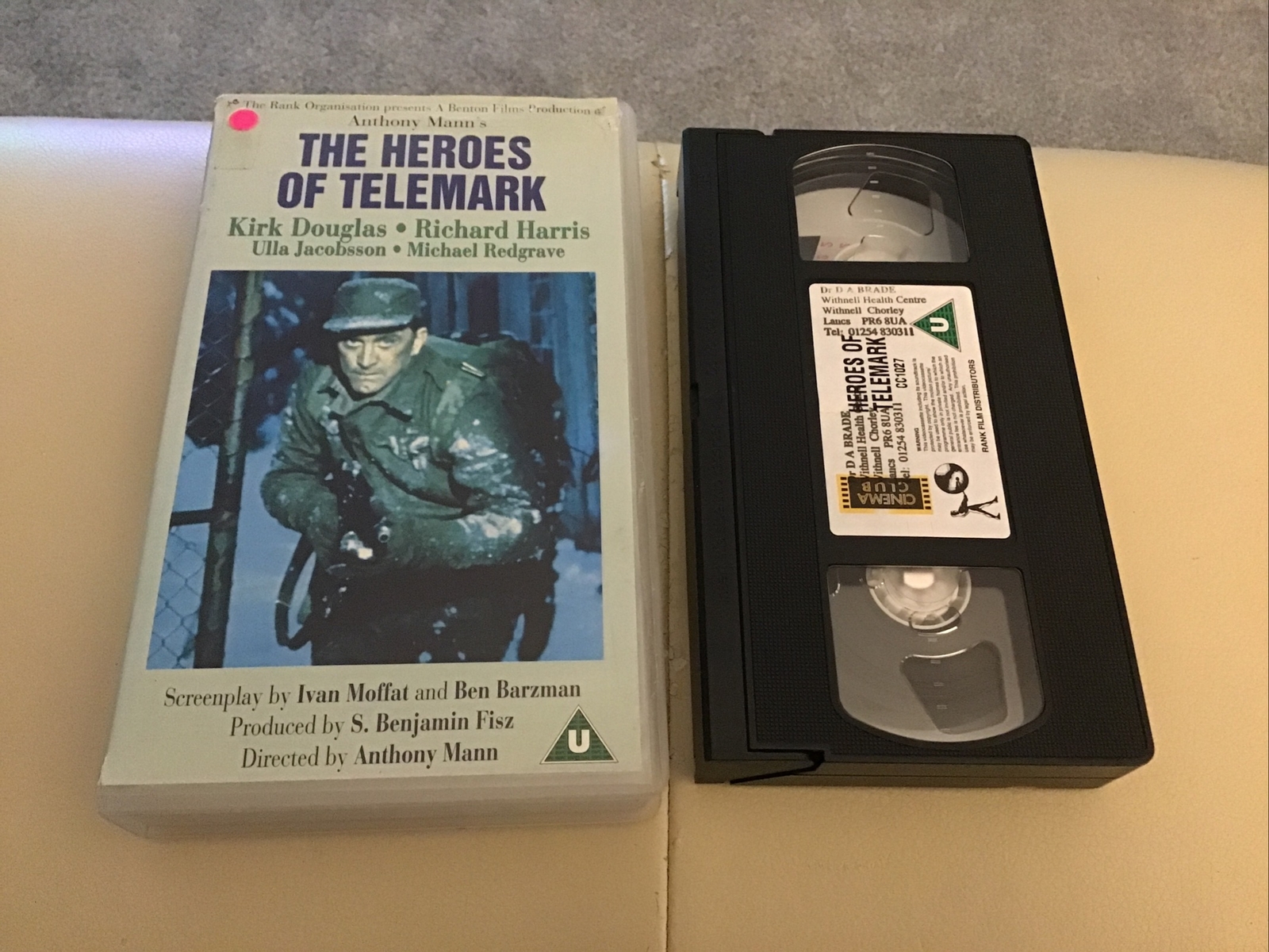 The Heroes Of Telemark Starring Kirk Douglas – VHS Video Movie Cassette Tape VGC