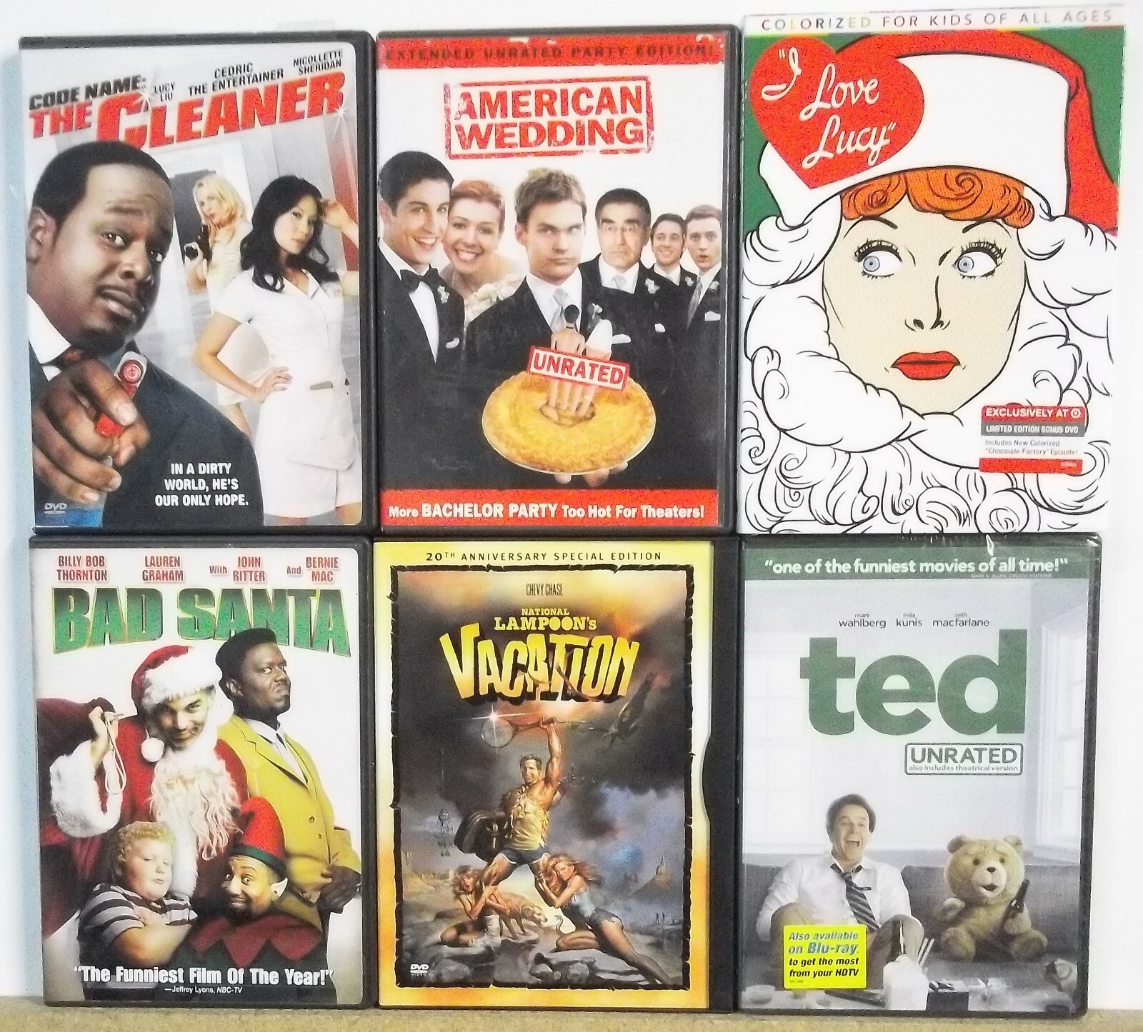 6 COMEDY HUMOR SATIRE DRAMA DVD movies Lot #M712 FREE US S/H Chase Cedric Kunis