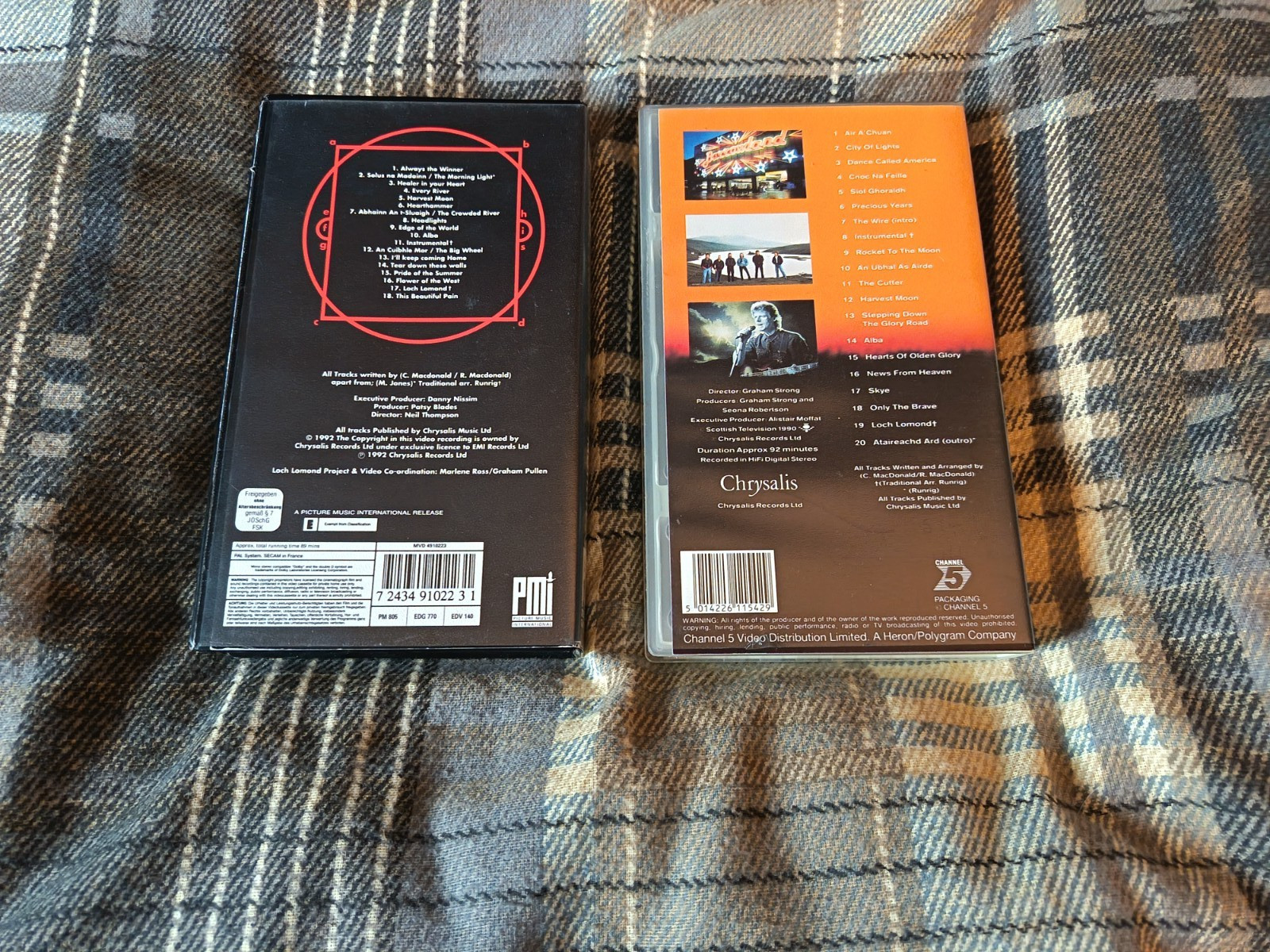RUNRIG VHS CITY OF LIGHTS & WHEEL IN MOTION 92/89 MINS VERY GOOD CHANNEL 5 & PMI