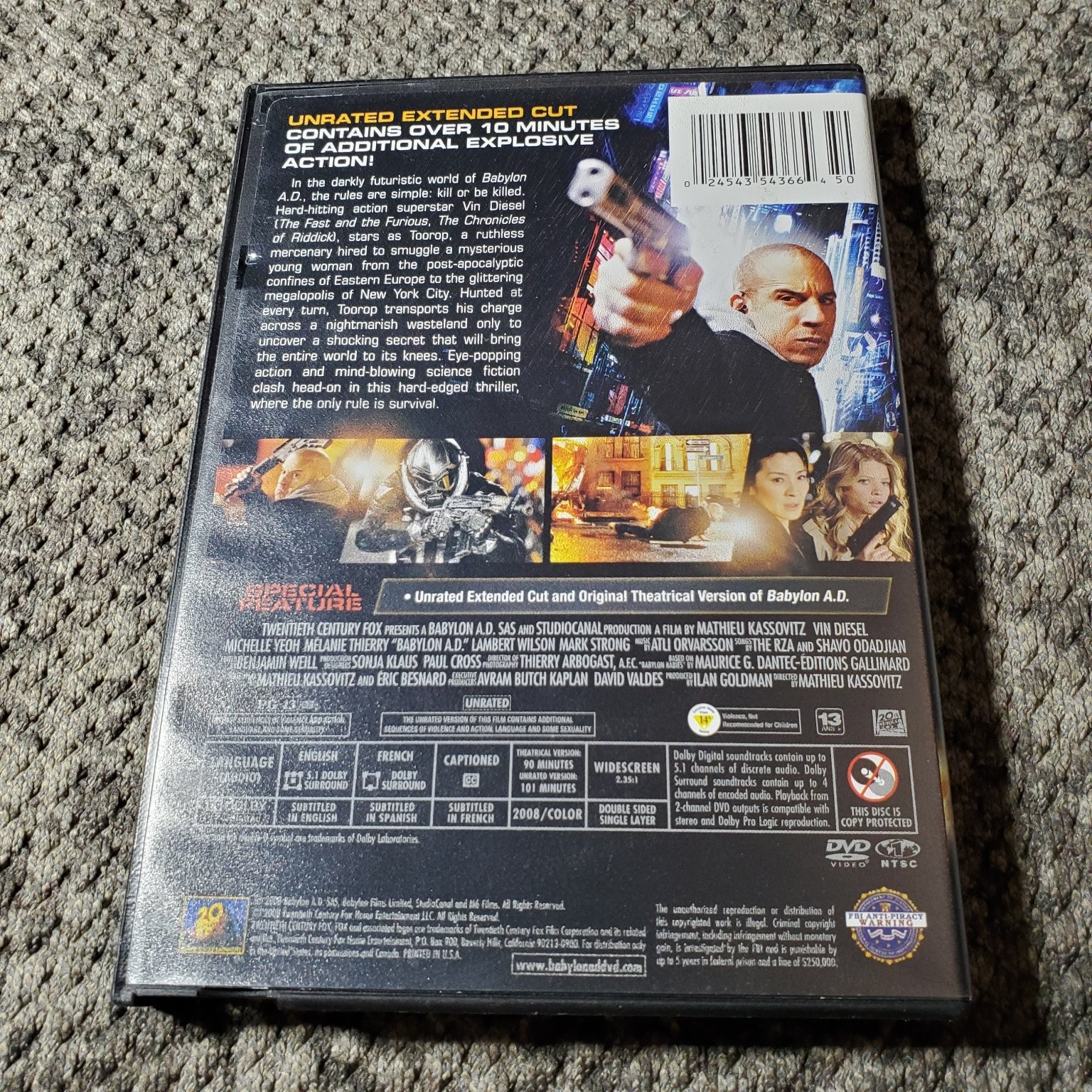 Babylon A.D. 2008 DVD Raw Uncut Vin Diesel Mathieu Kassovitz Extended Cut