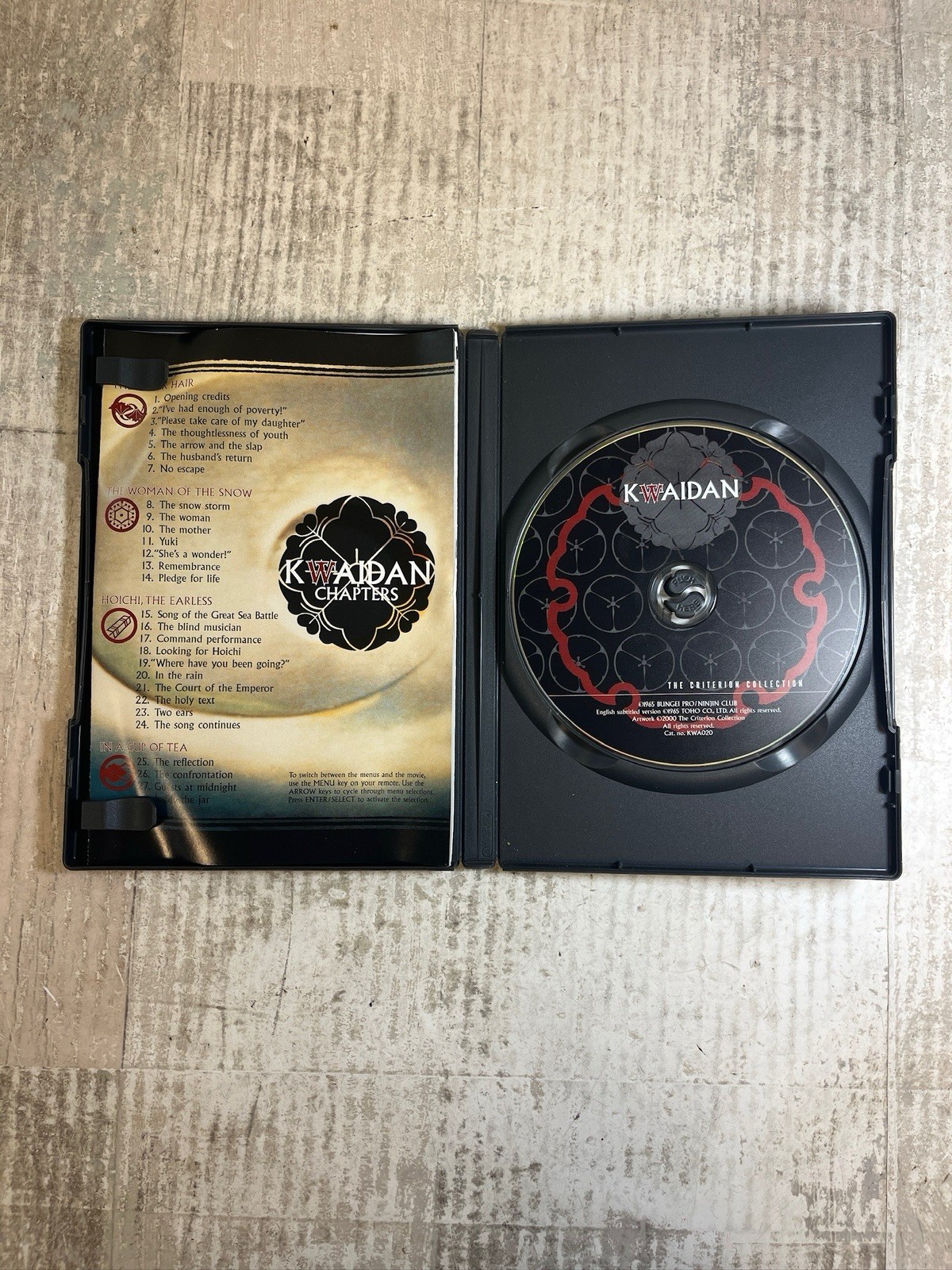 Kwaidan – Masaki Kobayashi 2000 DVD The Criterion Collection 1965 Film w/ Insert