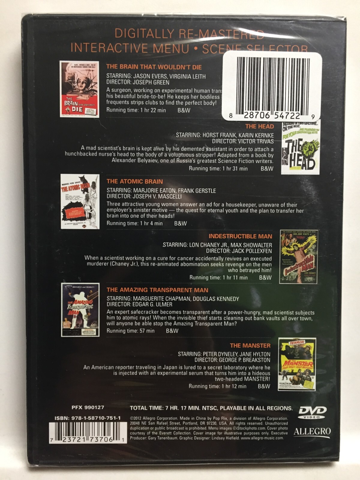 The Brains that Wouldn’t Die Collection: 6 Films(DVD,2012,2-Disc Set) BRAND NEW!