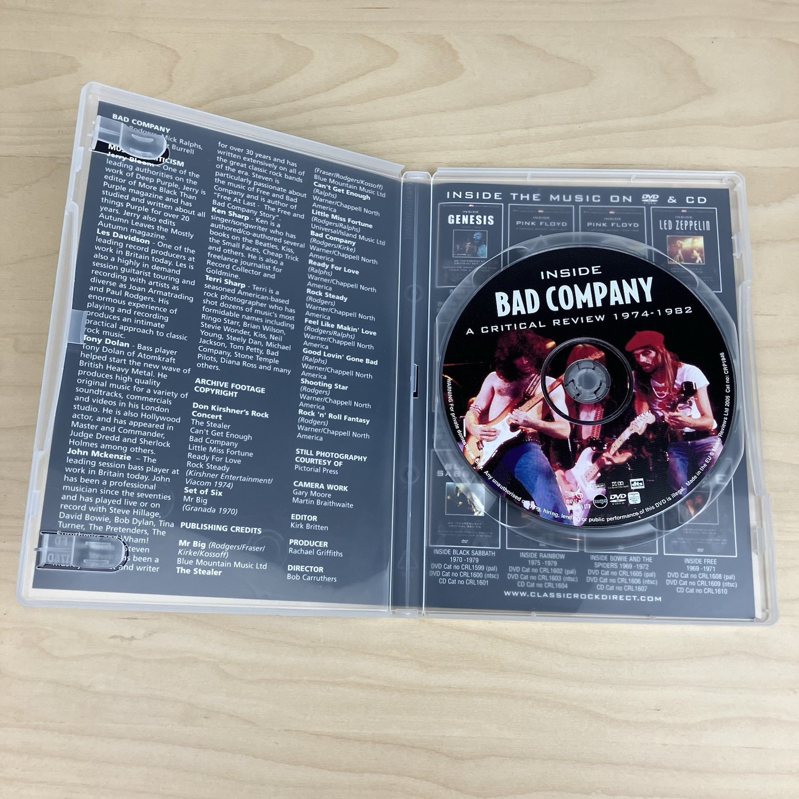 Bad Company DVD Lot Of 3: Live at Wembley, Inside Bad Co, In Concert Merchants