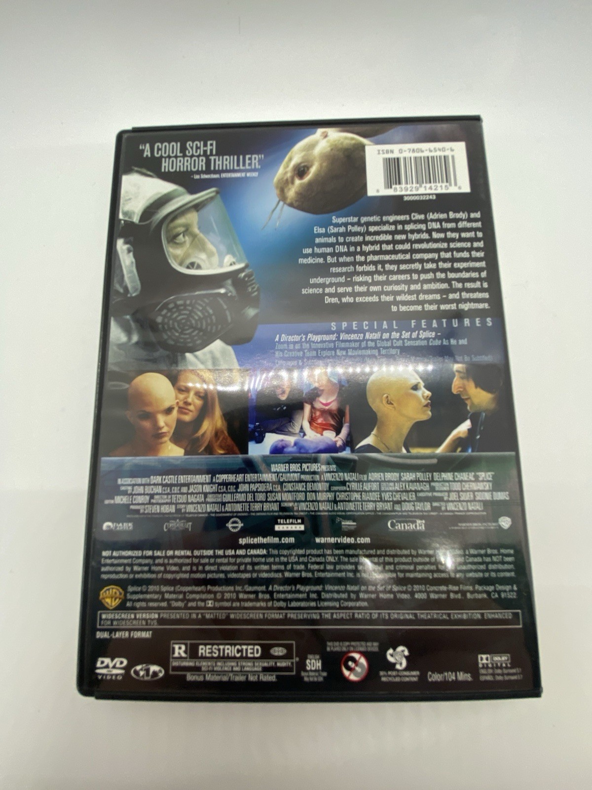 Splice (DVD, 2010) Adrien Brody Sarah Polley Tested