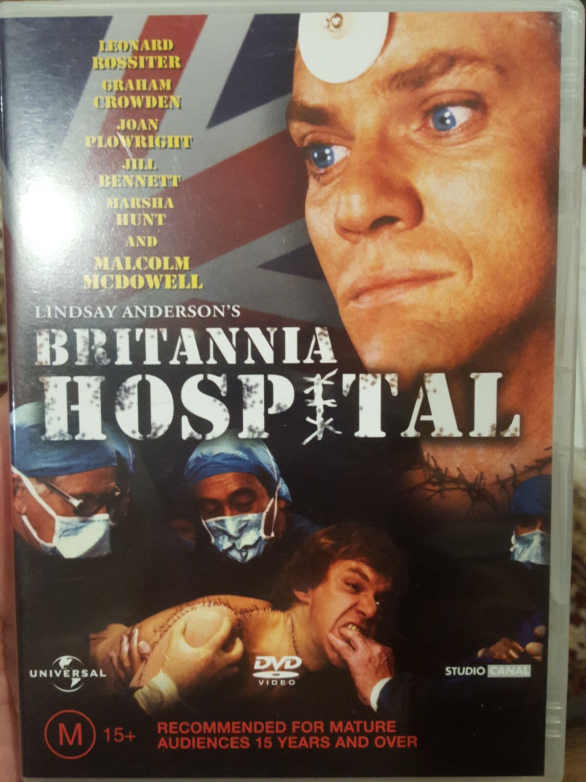 LINDSAY ANDERSON’S BRITANNIA HOSPITAL DVD MALCOLM McDOWELL MARK HAMILL CULT FILM