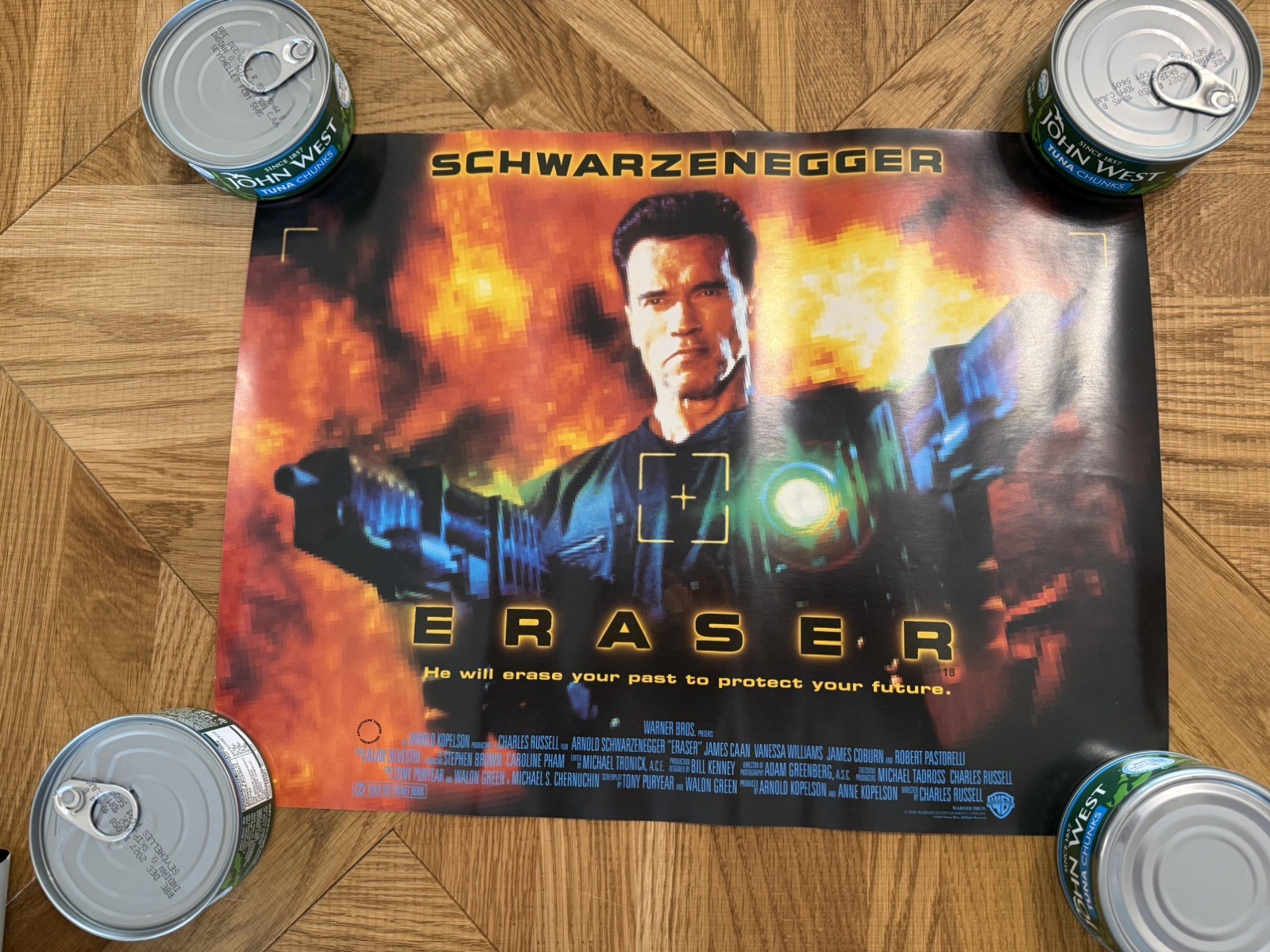 Eraser 1996 Uk Quad 40cm x 30cm Movie Poster Arnold Schwarzenegger Rolled
