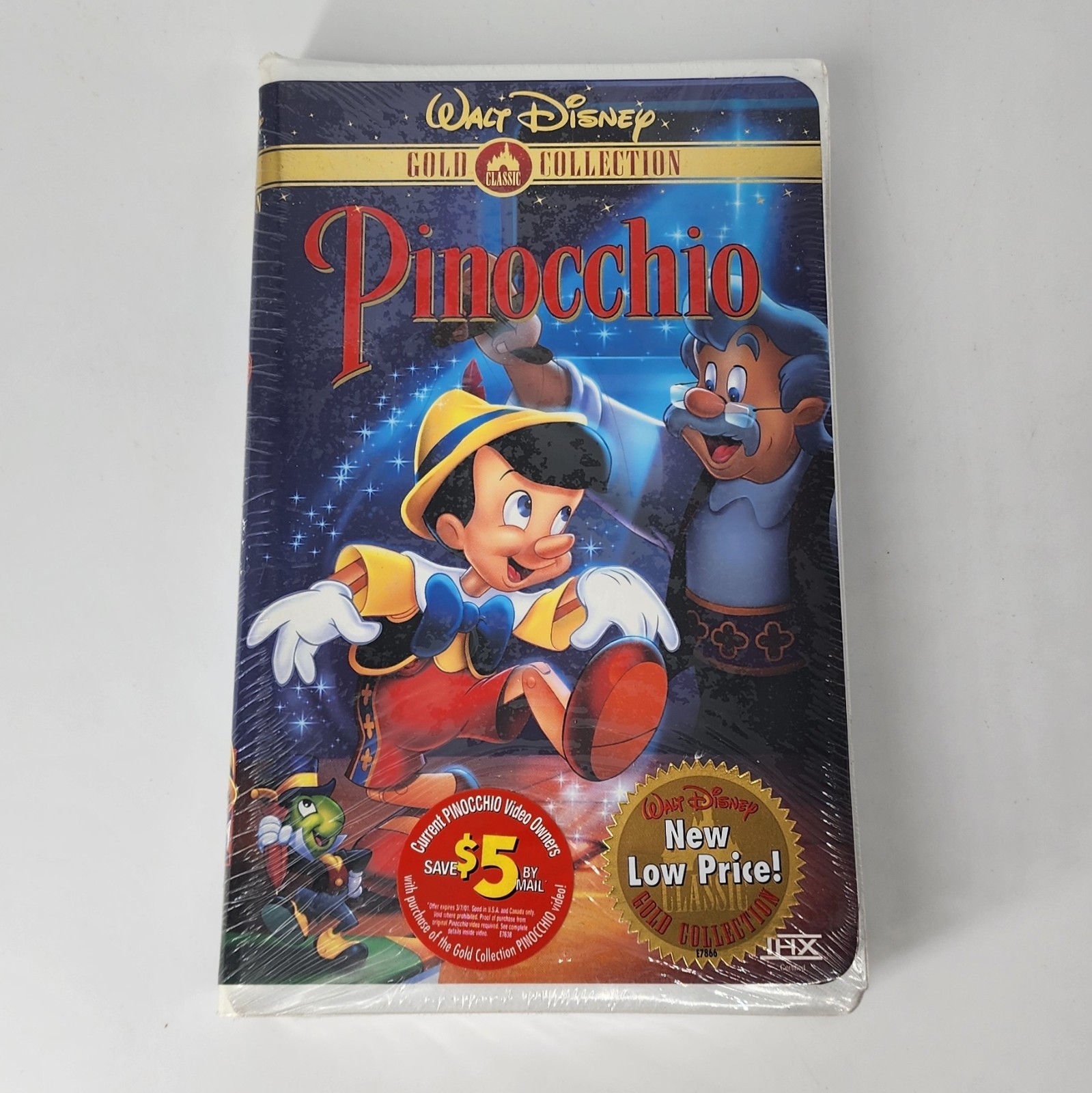 Pinocchio (VHS, 1999, Clam Shell Gold Collection) – BRAND NEW & FACTORY SEALED!