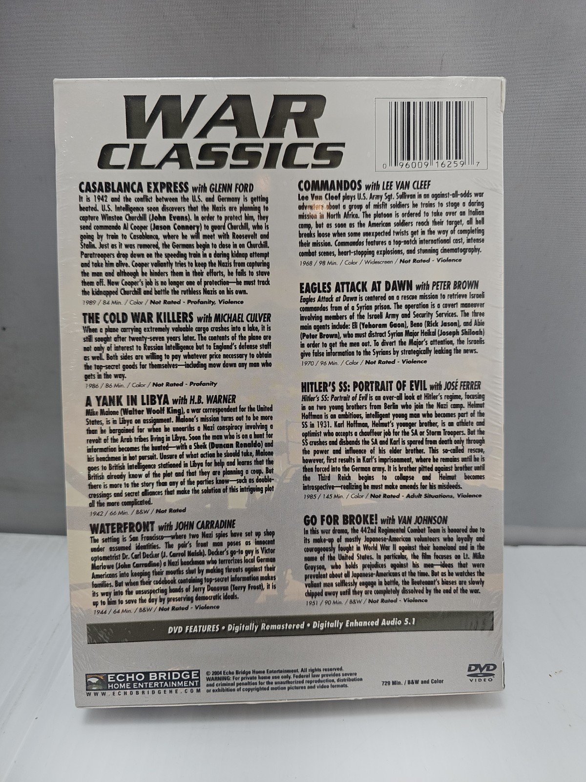 War Classics – Vol. 1: 8 Feature Films (DVD, 2003, 2-Disc Set)