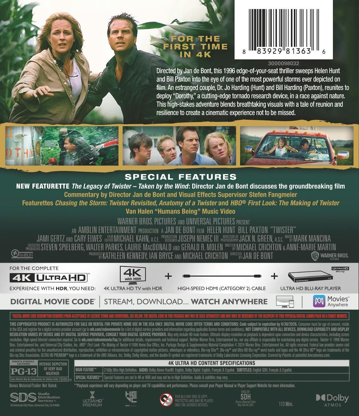 Twister 4K UHD Blu-ray NEW