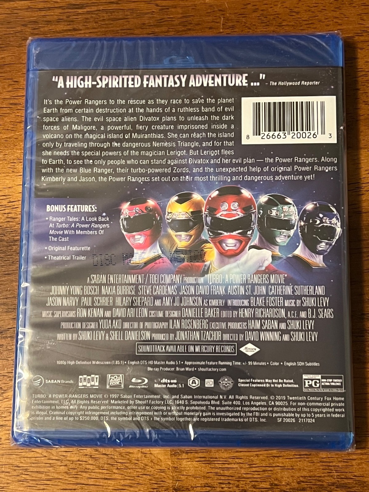 Turbo A Power Rangers Movie Blu Ray NEW