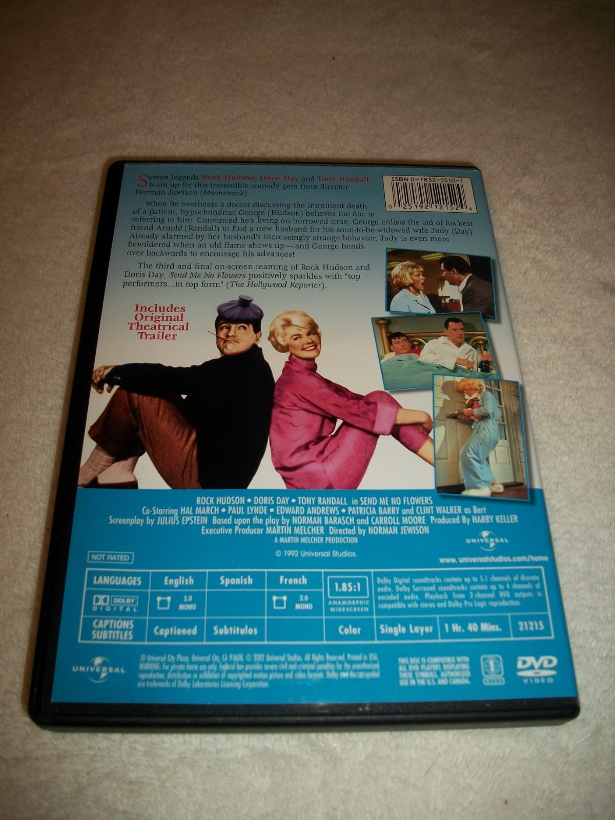 SEND ME NO FLOWERS, LOVER COME BACK, PILLOW TALK 3 DVDS! FREE FAST SHIPPING!