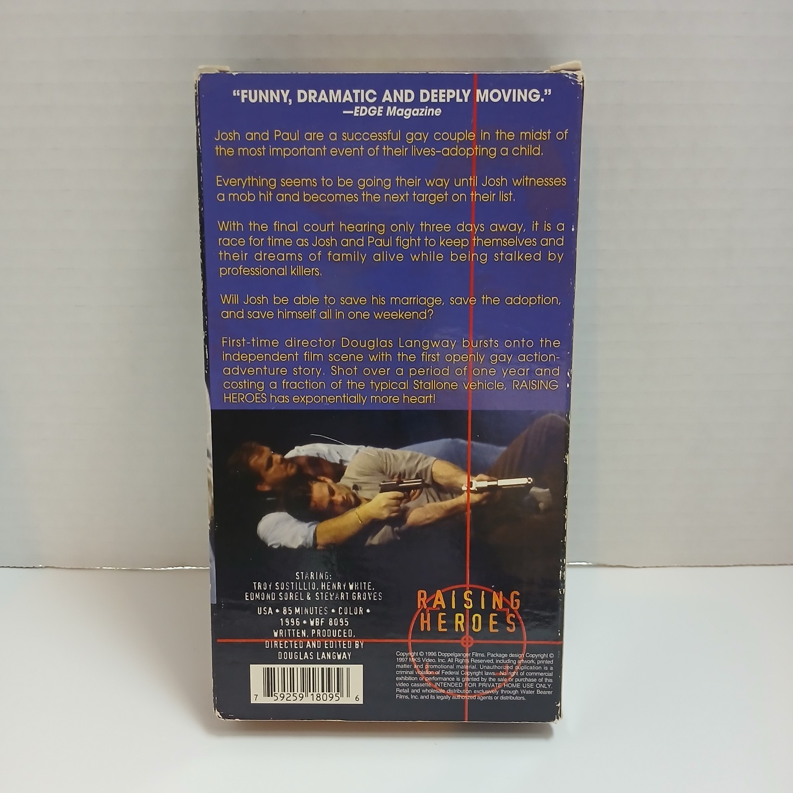 Raising Heroes VHS 1997 LGBT Gay Action Thriller Indie Cult Water Bearer