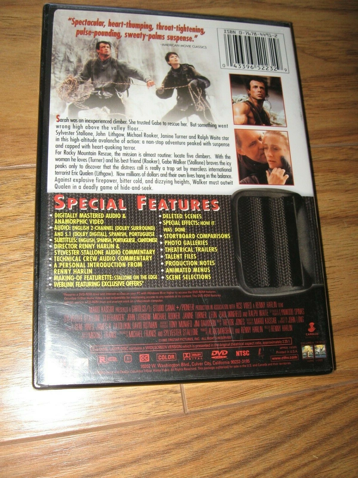 Cliffhanger Collector’s series DVD New Sealed Sylvester Stallone Action