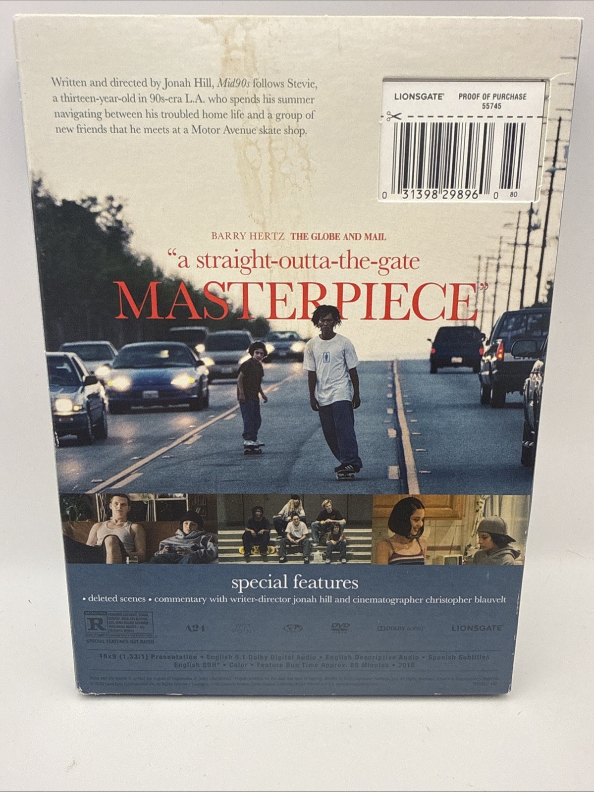 Mid90s Rare DVD 2018 Jonah Hill A24 Skateboarding Comign of Age Drama Comedy