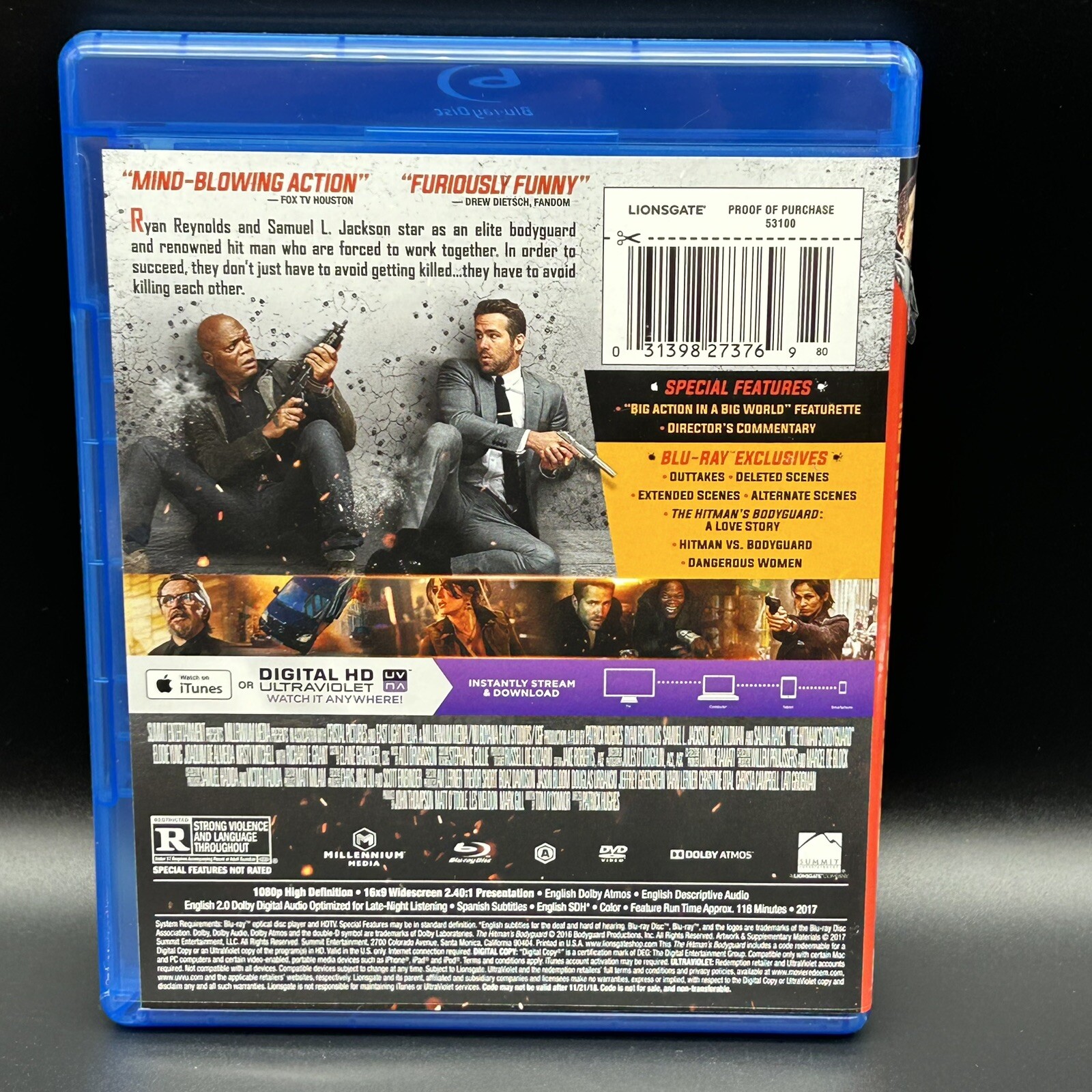 The Hitman’s Bodyguard [Blu-ray + DVD] w/ Slipcover *
