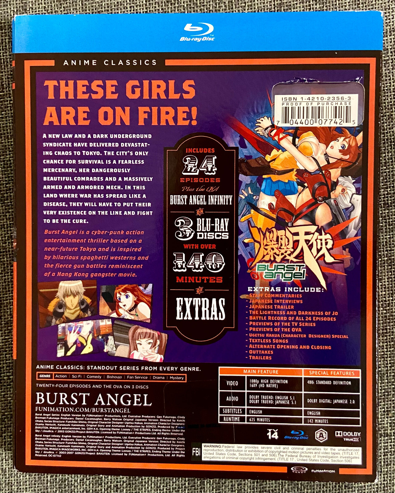 Burst Angel The Complete Series (2011) Blu-ray 3-Disc Set Anime Classics OOP