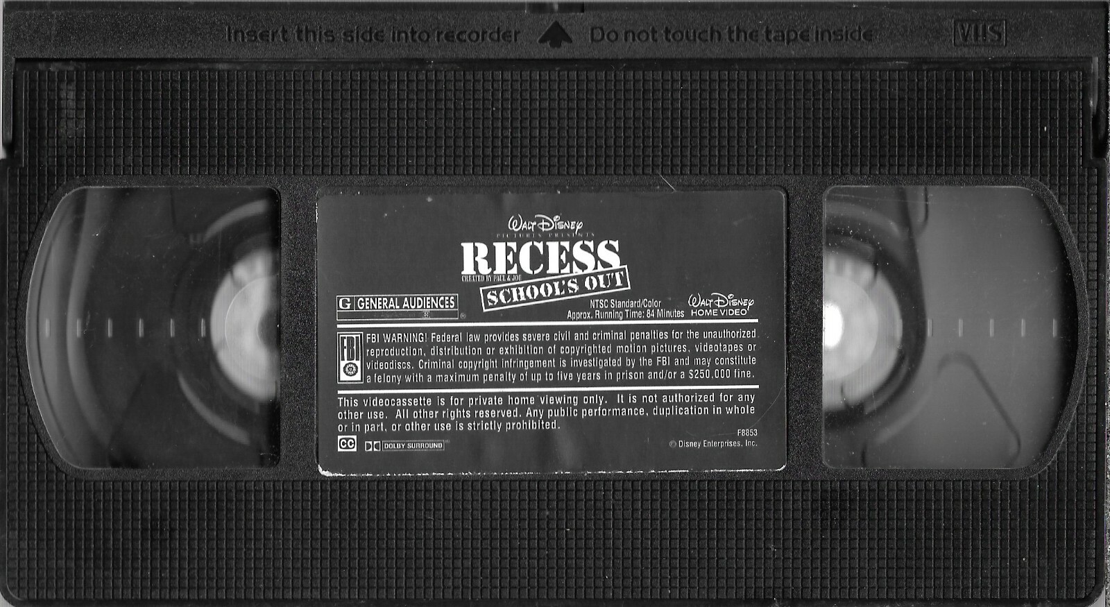 Walt Disney’s – Recess School’s Out – Clamshell Case VHS Tape