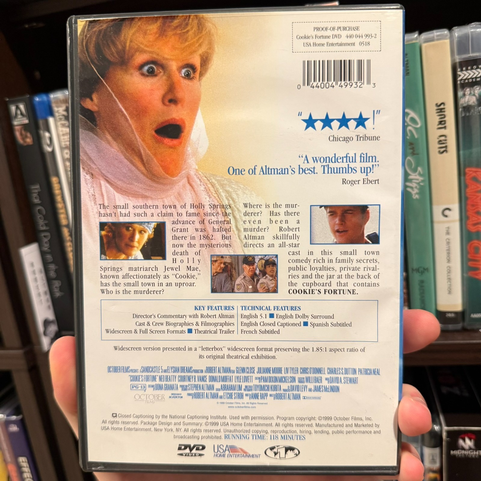 Cookie’s Fortune (1999) DVD | Robert Altman Glenn Close Dual-Sided USA OOP 🍪 🎬