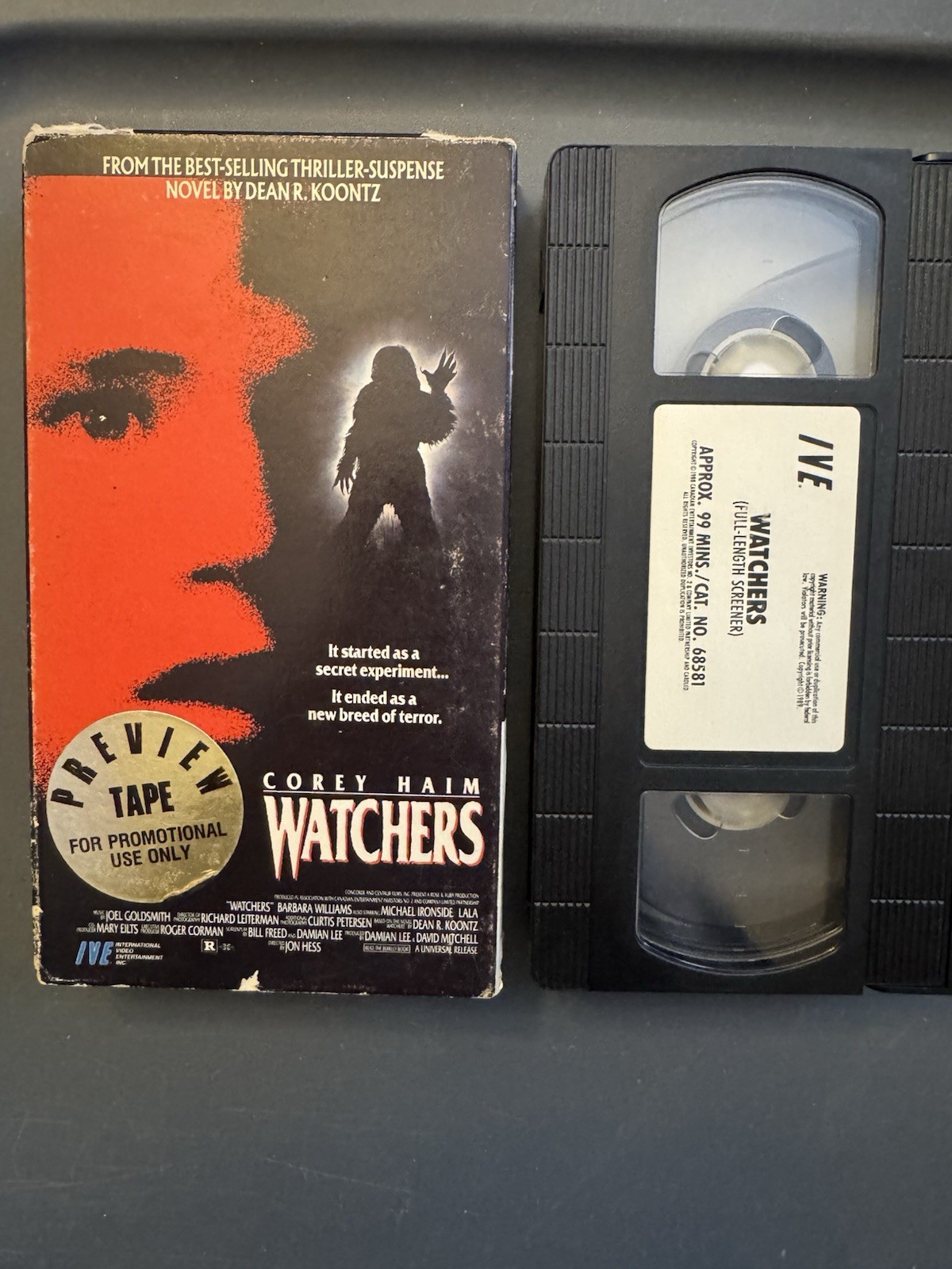 Watchers VHS Corey Haim Dean Koontz Horror Rare Htf Screener Promo