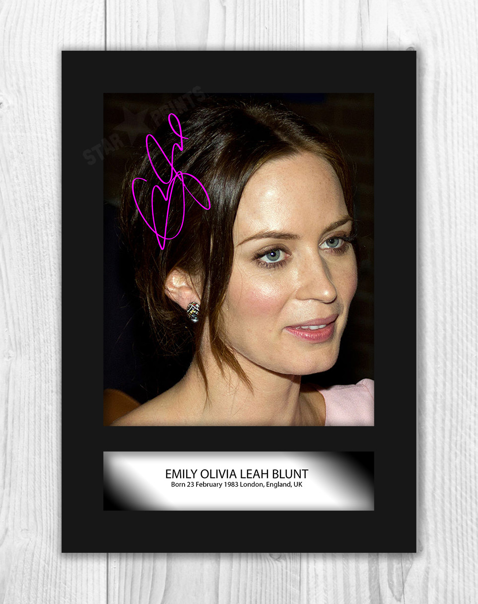 Emily Blunt 1 A4 reproduction autograph picture poster with choice of frame