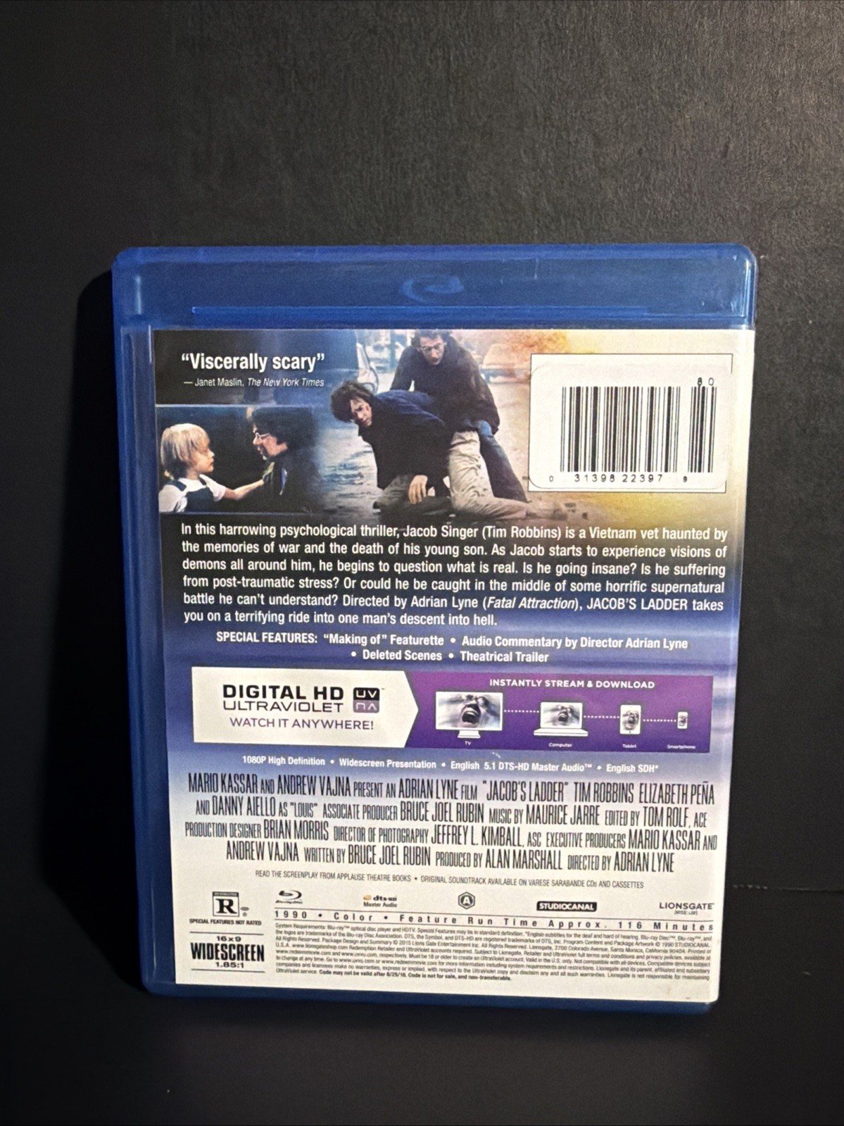 Jacob’s Ladder 1990 (Blu-ray Lionsgate 2015) Tim Robbins Psychological Thriller