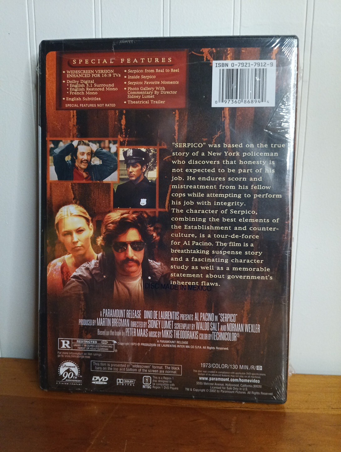 Serpico (DVD, 2002) NY City Police true story Al Pacino Sidney Lumet Dad Gift