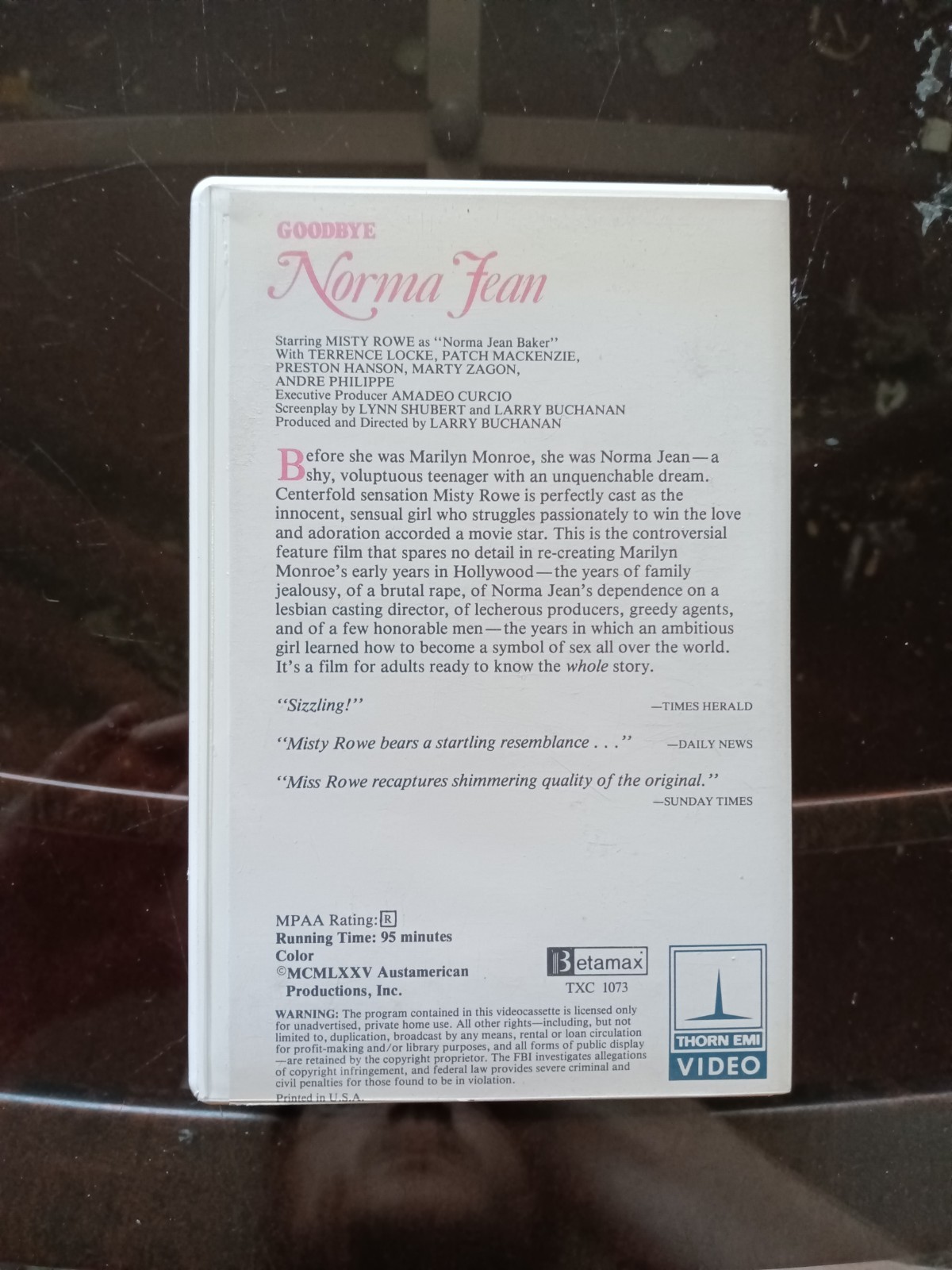 Goodbye, Norma Jean (Betamax, 1976) Misty Rowe, Terrence Locke, Larry Buchanan