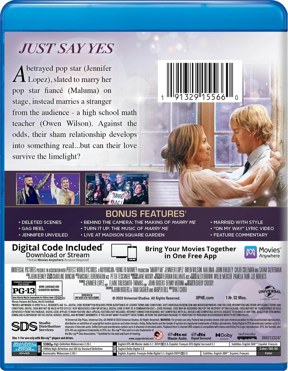Marry Me Blu-ray Jennifer Lopez NEW