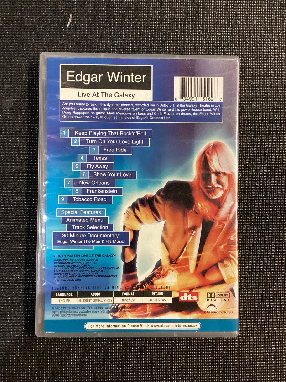 Edgar Winter Live At The Galaxy DVD
