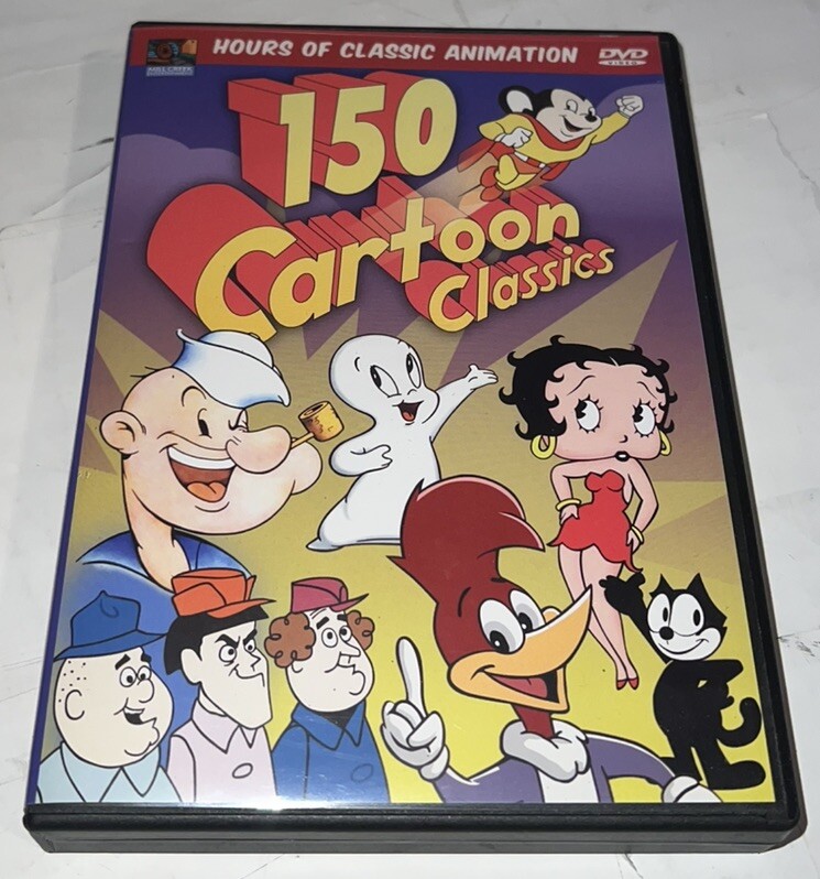 150 Cartoon Classics DVD Videos Popeye Betty Boop Casper Mighty Mouse