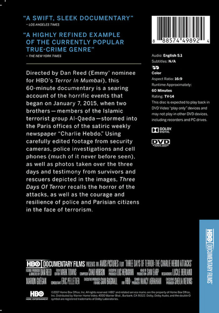 Three Days of Terror: Charlie Hebdo (MOD) (DVD Movie)