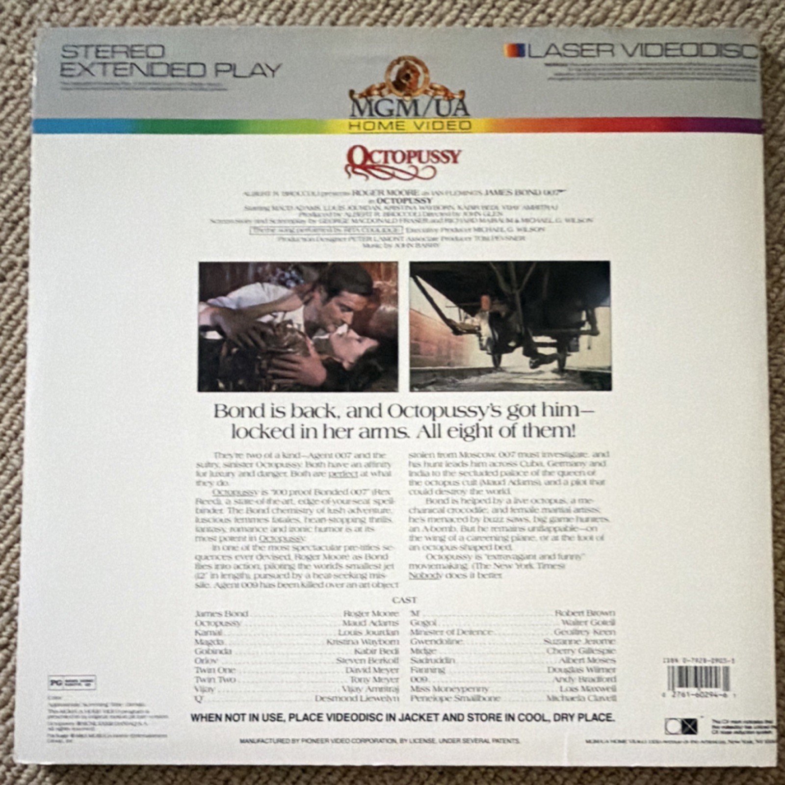 MGM/UA Octopussy LaserDisc Extended Play Box Set Roger Moore John Glen 1983
