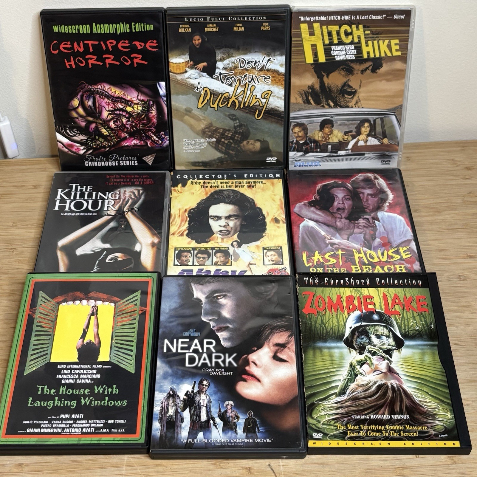 Cult Horror DVD Lot – Zombie Lake Abby Hitch Hike Centipede Near Dark Killing